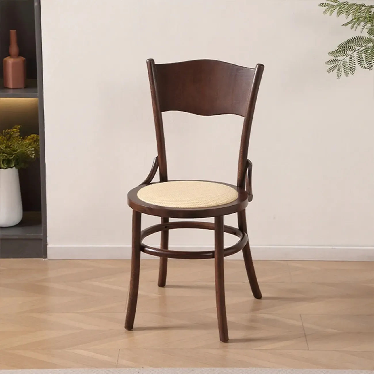 Mid-Century Modern Round Wood Dining Chair