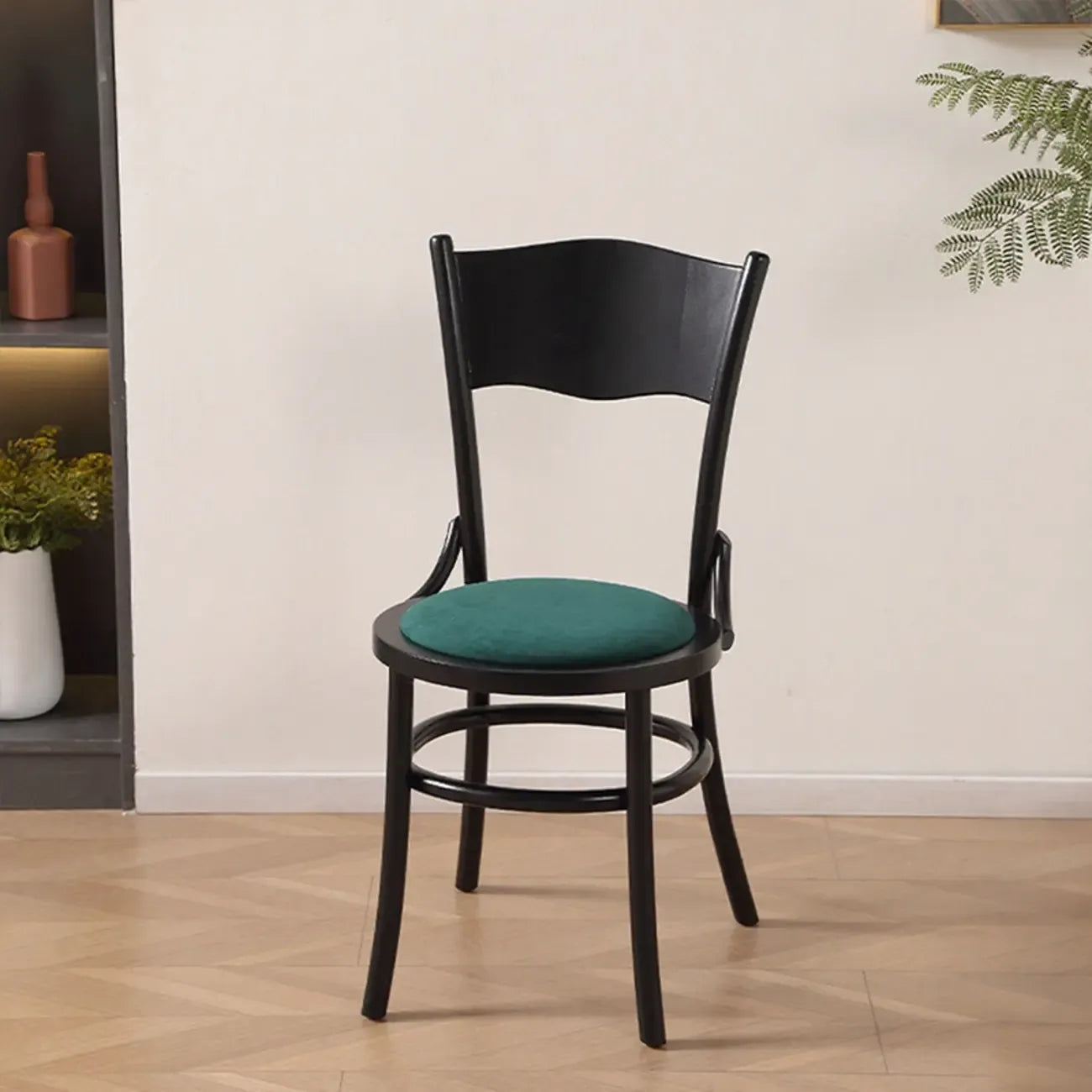 Mid-Century Modern Round Wood Dining Chair