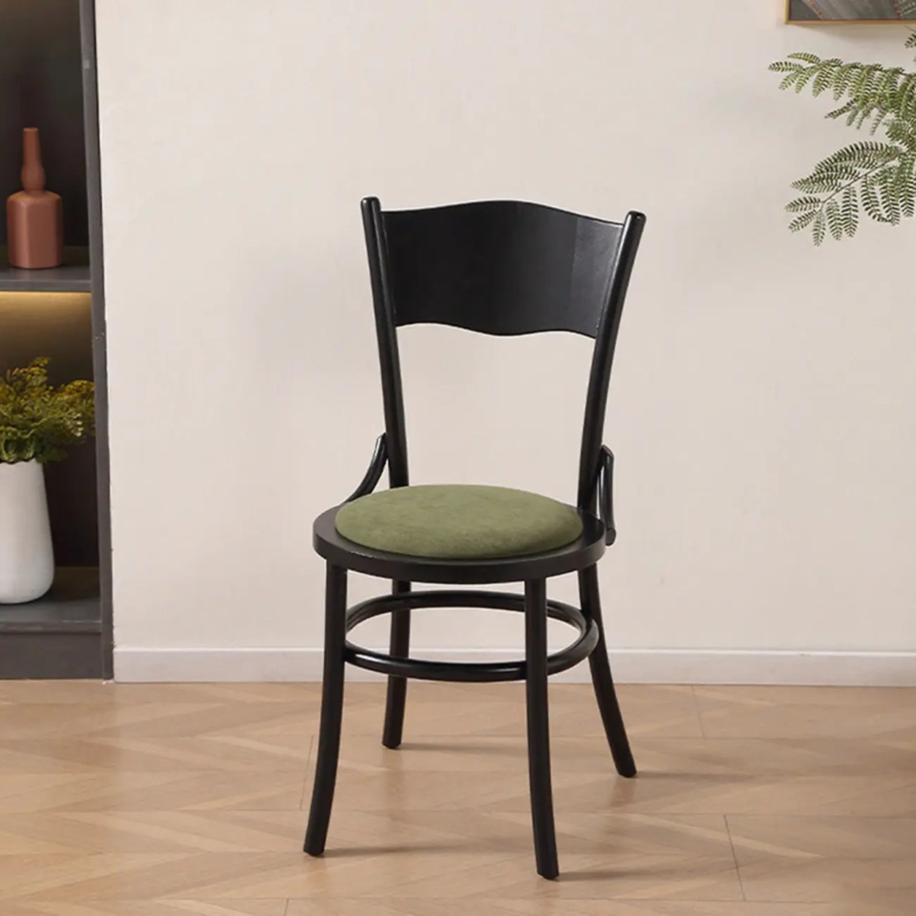 Mid-Century Modern Round Wood Dining Chair