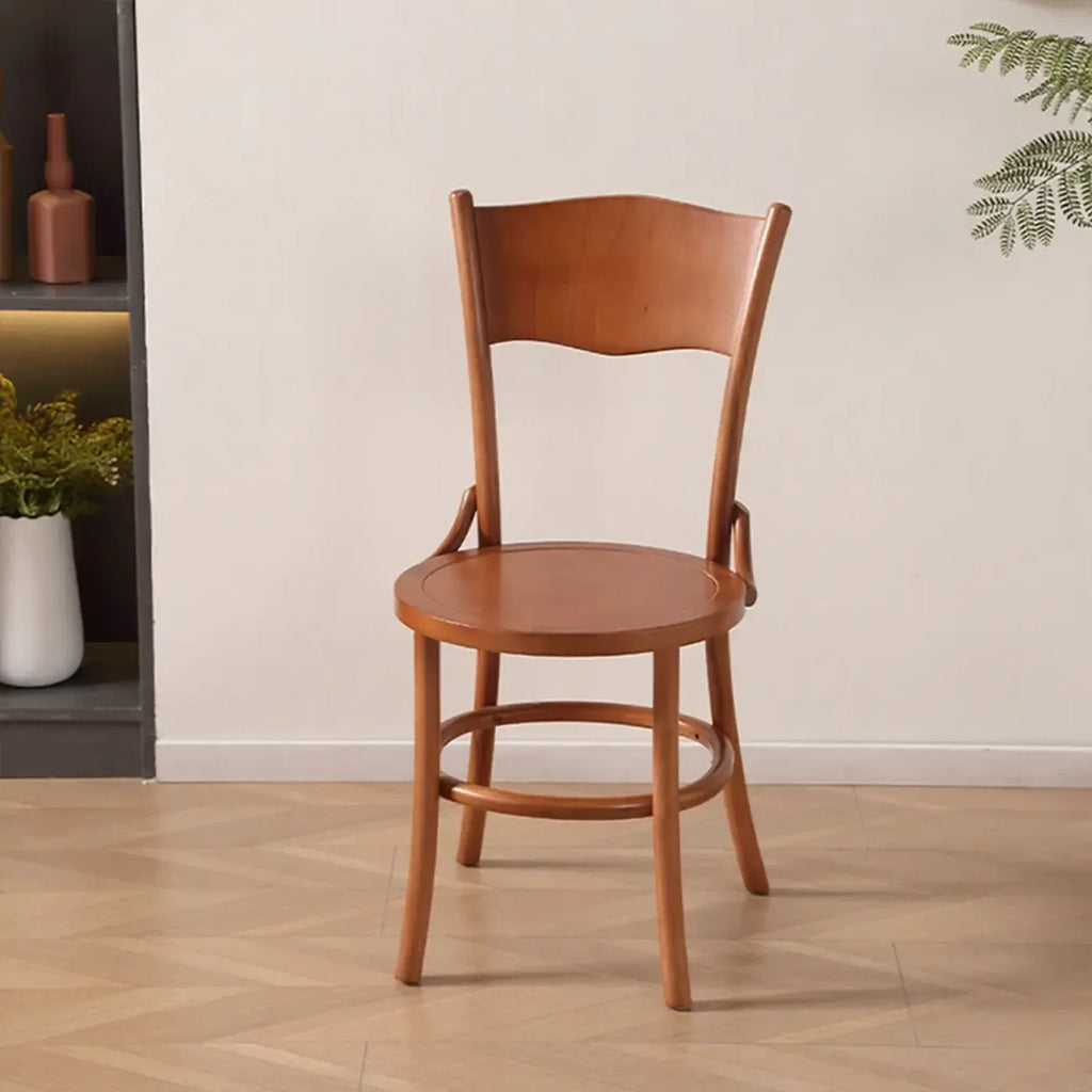 Mid-Century Modern Round Wood Dining Chair