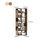 Modern L-Shaped Walnut Wood Open Back Corner Bookcase