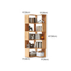 Modern L-Shaped Walnut Wood Open Back Corner Bookcase