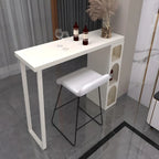 Modern White Metal Wood Three Storage Bar Tables
