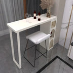 Modern White Metal Wood Three Storage Bar Tables