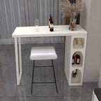 Modern White Metal Wood Three Storage Bar Tables