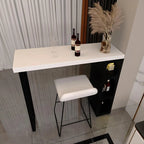 Modern White Metal Wood Three Storage Bar Tables