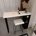 Modern White Metal Wood Three Storage Bar Tables