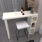 Modern White Metal Wood Three Storage Bar Tables