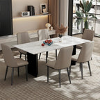 Modern Faux Leather Metal Frame Dining Chair Set of 2