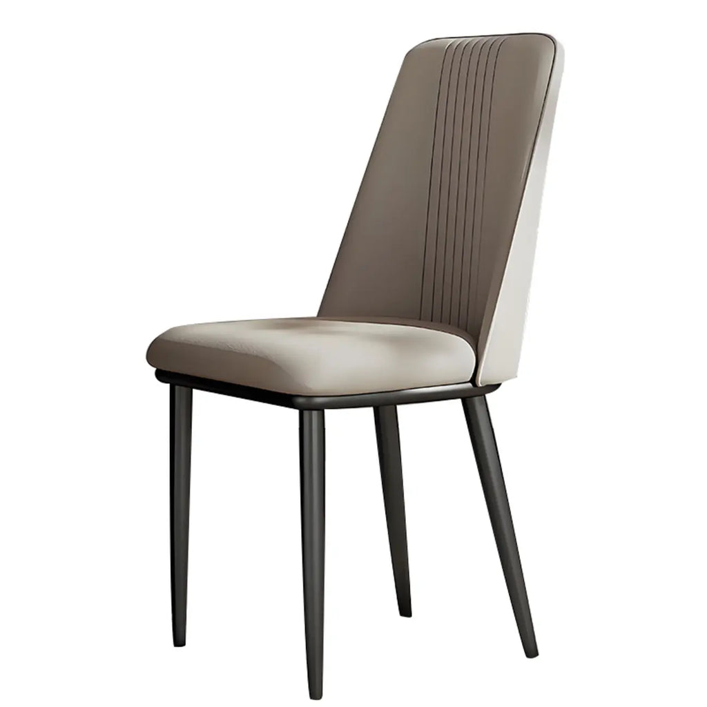 Modern Faux Leather Metal Frame Dining Chair Set of 2