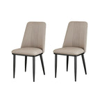 Modern Faux Leather Metal Frame Dining Chair Set of 2