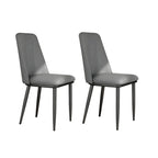 Modern Faux Leather Metal Frame Dining Chair Set of 2