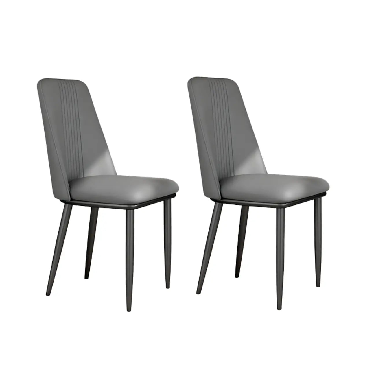 Modern Faux Leather Metal Frame Dining Chair Set of 2