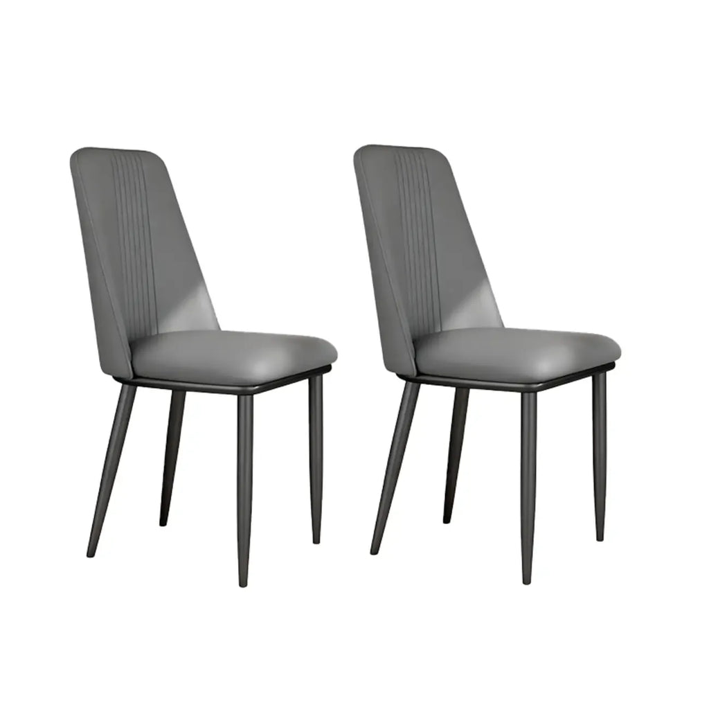 Modern Faux Leather Metal Frame Dining Chair Set of 2
