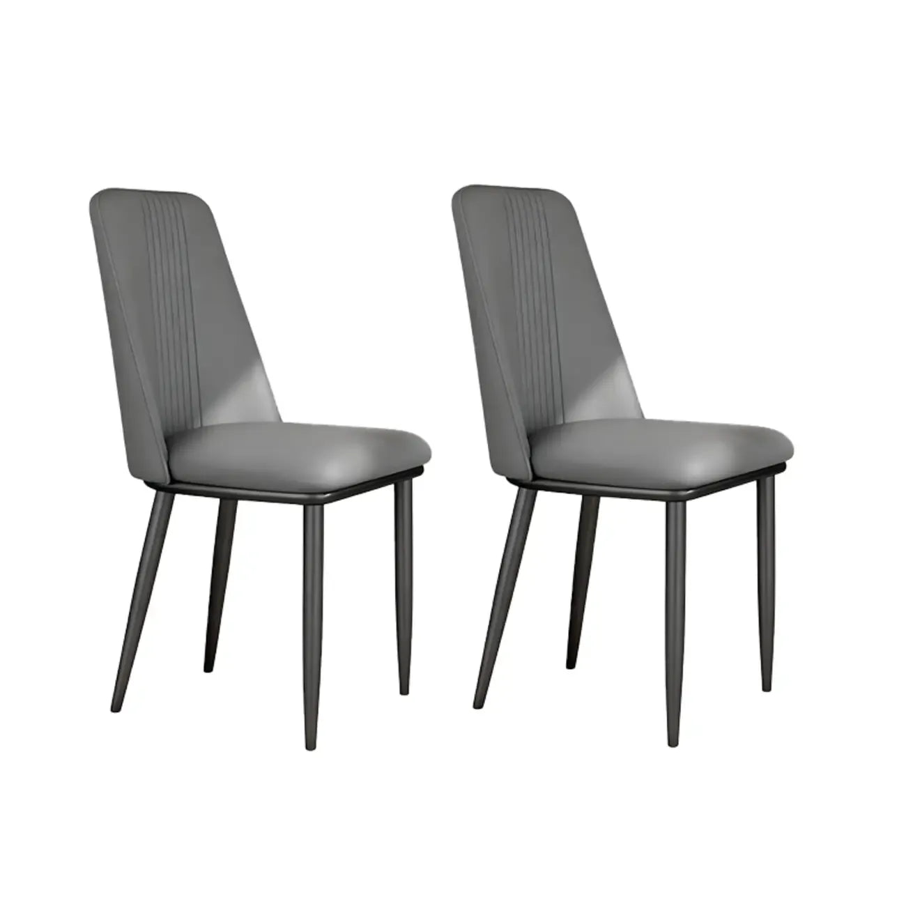 Modern Faux Leather Metal Frame Dining Chair Set of 2