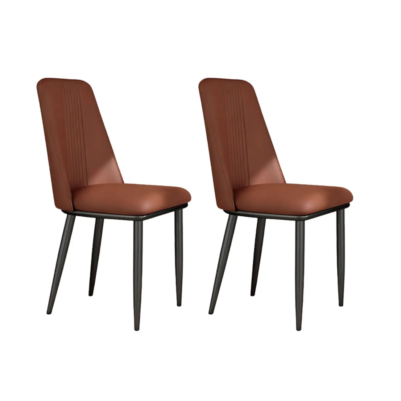 Modern Faux Leather Metal Frame Dining Chair Set of 2