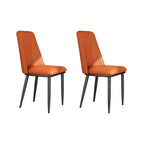 Modern Faux Leather Metal Frame Dining Chair Set of 2