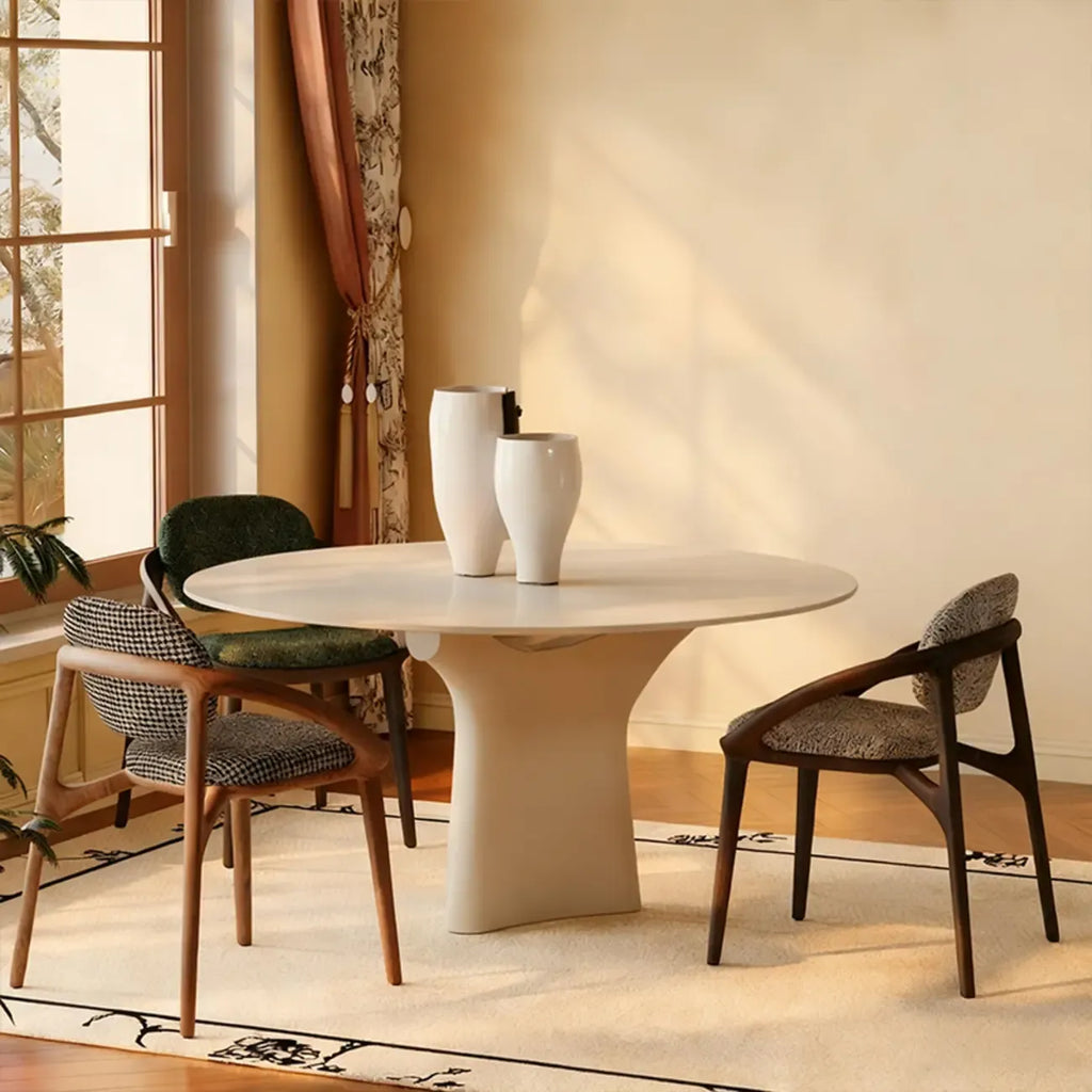 Mid-Century Modern Wooden Dining Chair with Arms