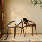 Mid-Century Modern Wooden Dining Chair with Arms