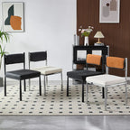 Mid-Century Modern Linen Upholstered Dining Chair