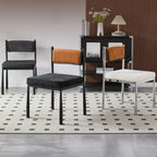 Mid-Century Modern Linen Upholstered Dining Chair