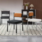 Mid-Century Modern Linen Upholstered Dining Chair