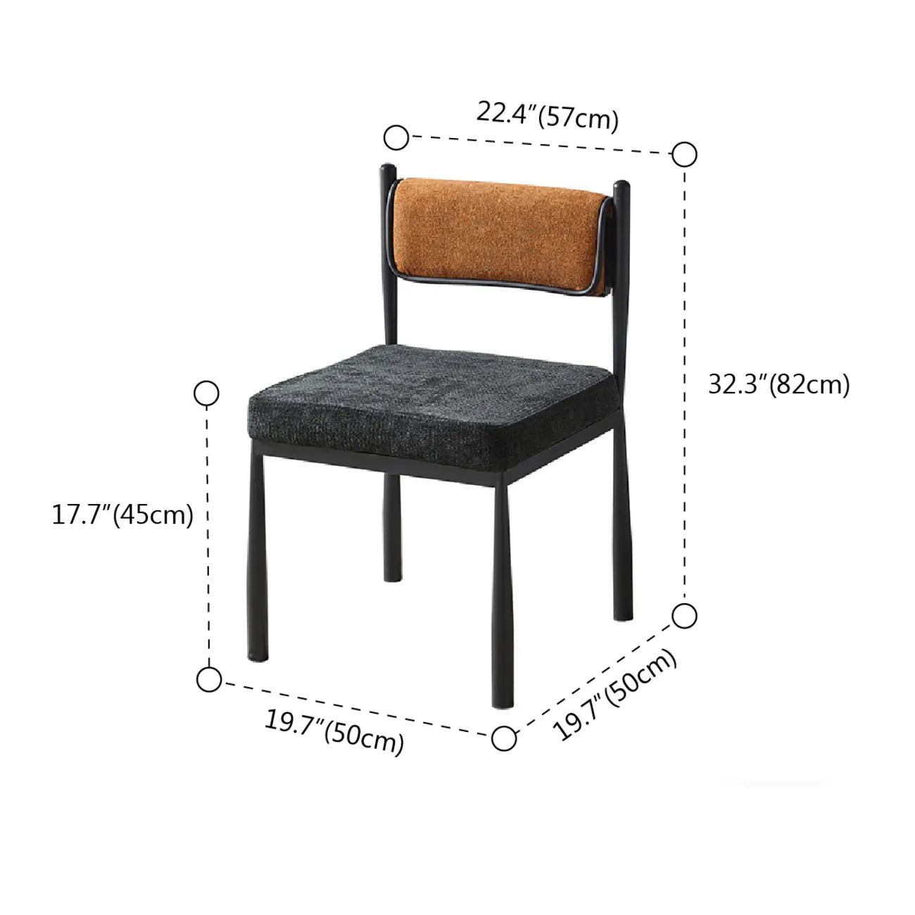 Mid-Century Modern Linen Upholstered Dining Chair