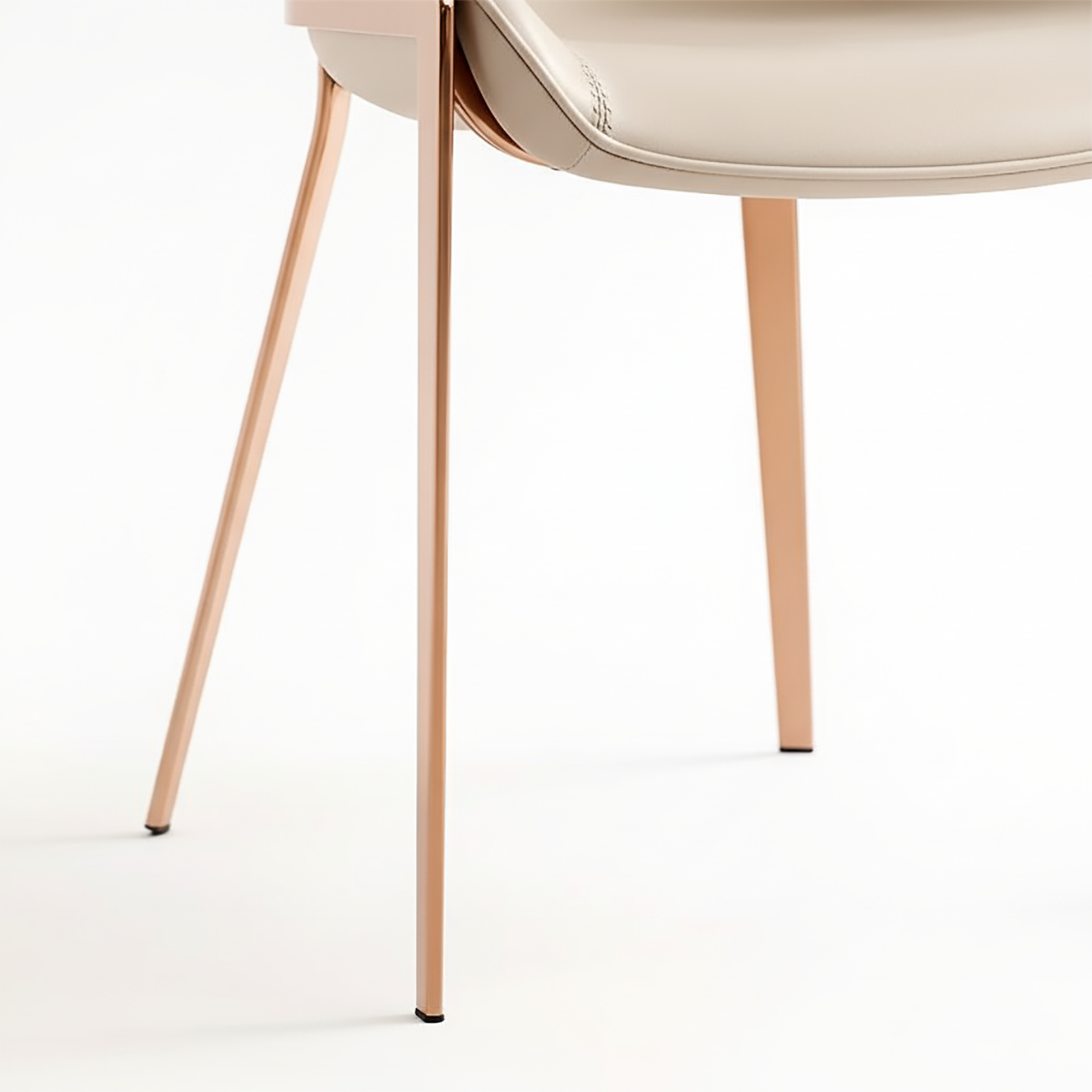 Glam Wingback Saddle Leather Dining Chairs Metal Legs