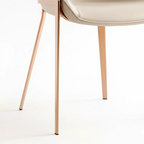 Glam Wingback Saddle Leather Dining Chairs Metal Legs