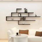 Minimalist Black Wood Geometric Wall-mounted Bookshelf