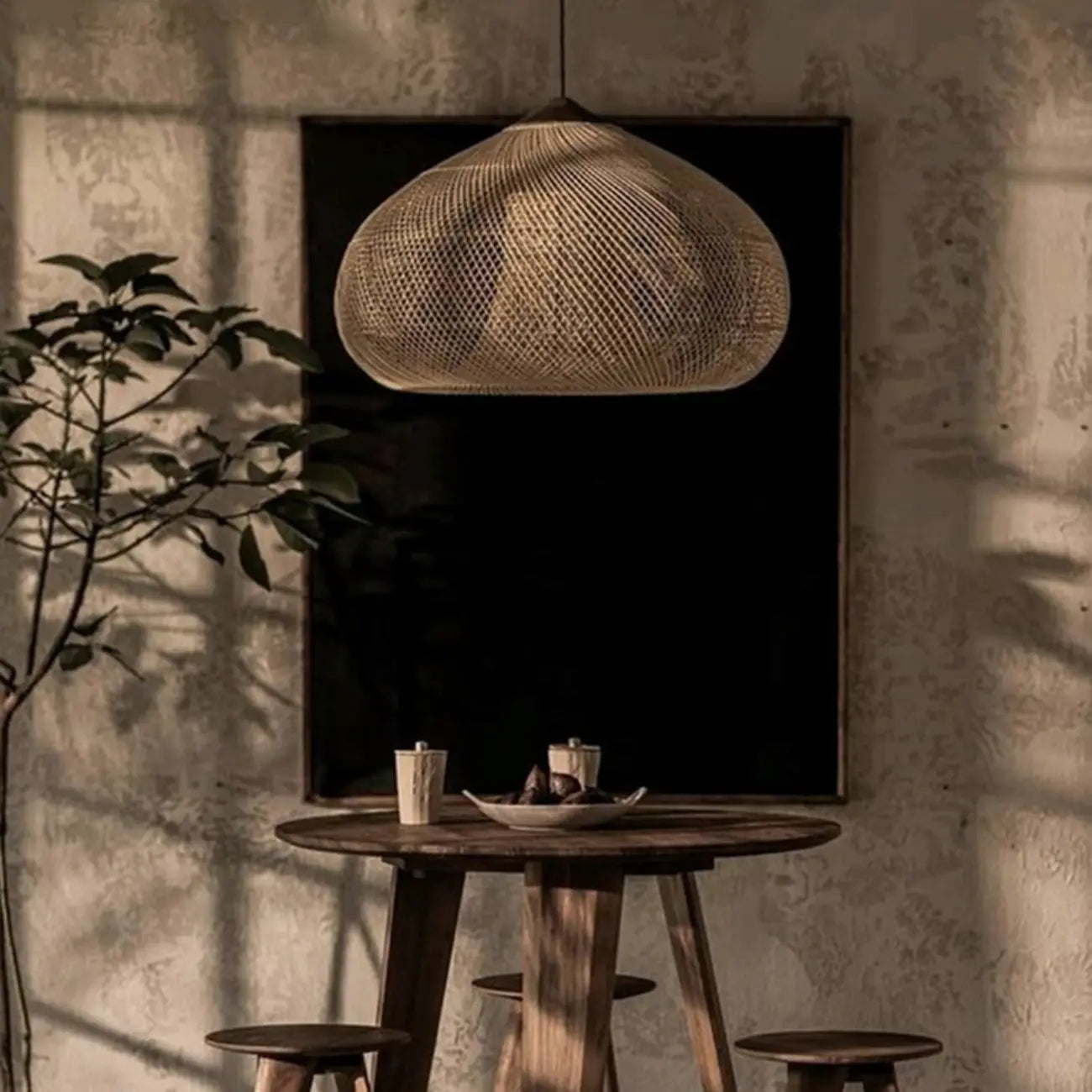 Wabi sabi style Rattan Bamboo Pendant Lights