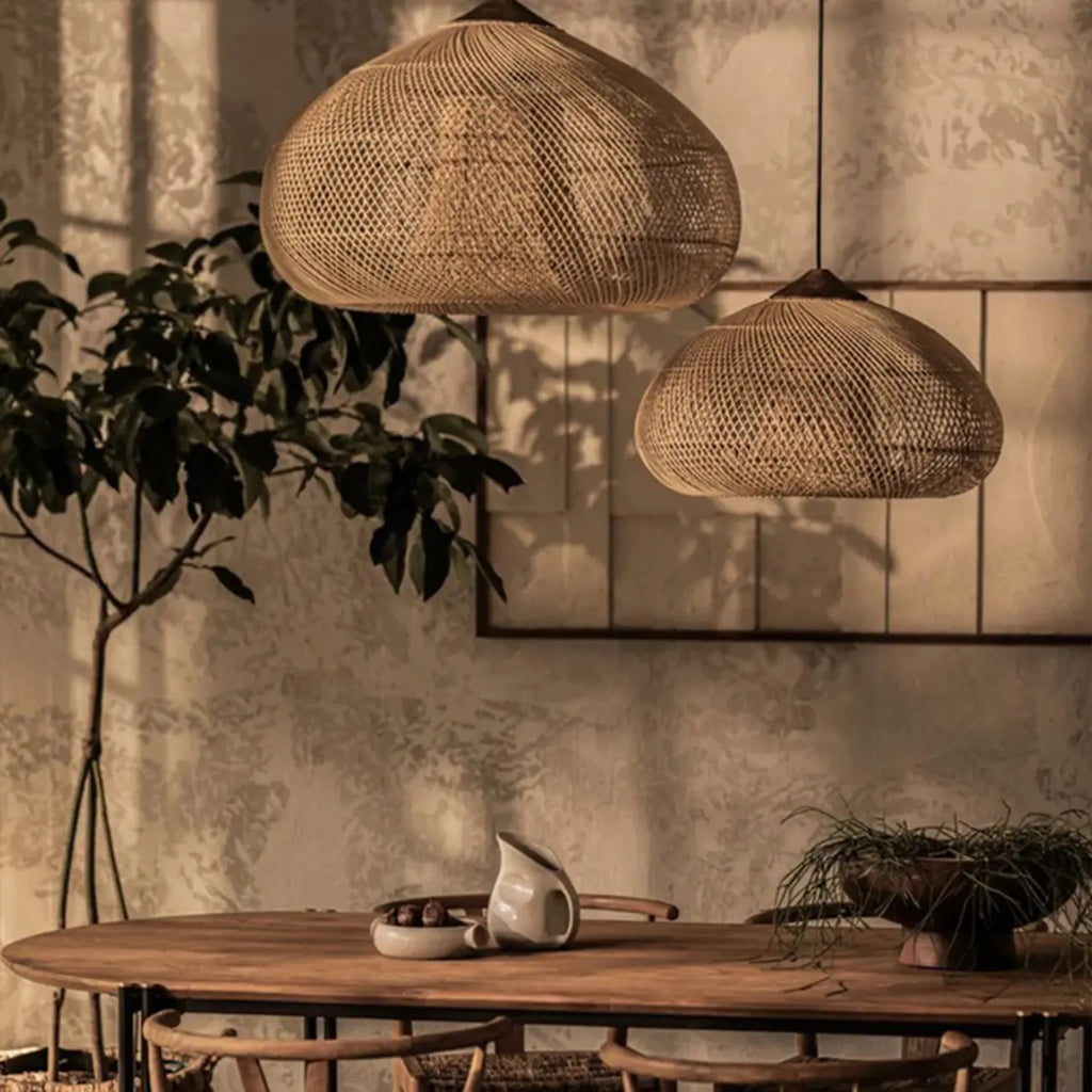 Wabi sabi style Rattan Bamboo Pendant Lights