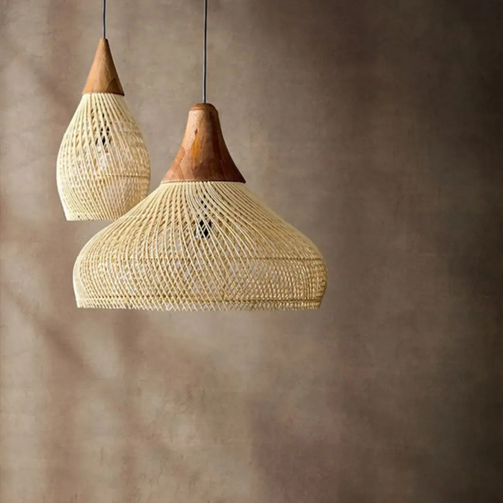 Wabi sabi style Rattan Bamboo Pendant Lights