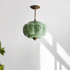 Elegant Glass Geometric Pendant Light Pumpkim Shaped