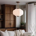 Elegant Glass Geometric Pendant Light Pumpkim Shaped