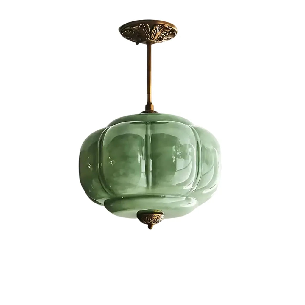 Elegant Glass Geometric Pendant Light Pumpkim Shaped