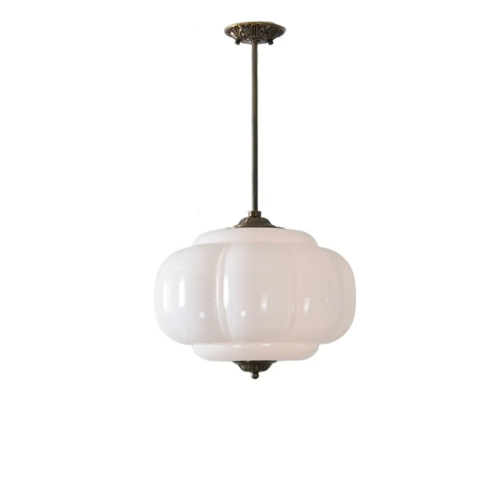 Elegant Glass Geometric Pendant Light Pumpkim Shaped