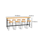 Modern Natural Wood Metal Trestle Bar Tables for Bistro