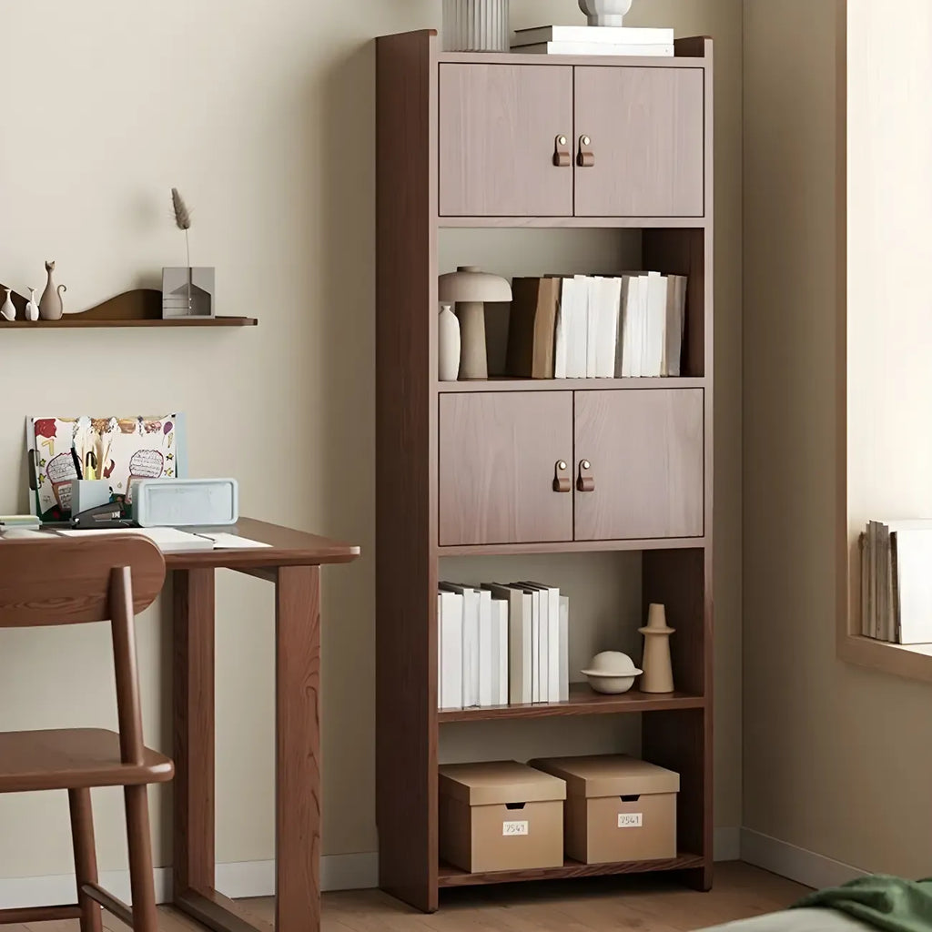 Rustic Brown Cabinets Storage Wood Bookshelf