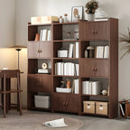 Rustic Brown Cabinets Storage Wood Bookshelf