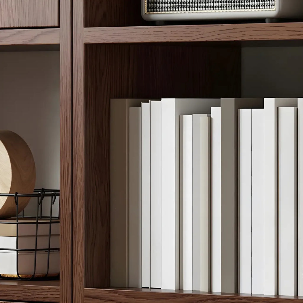 Rustic Brown Cabinets Storage Wood Bookshelf