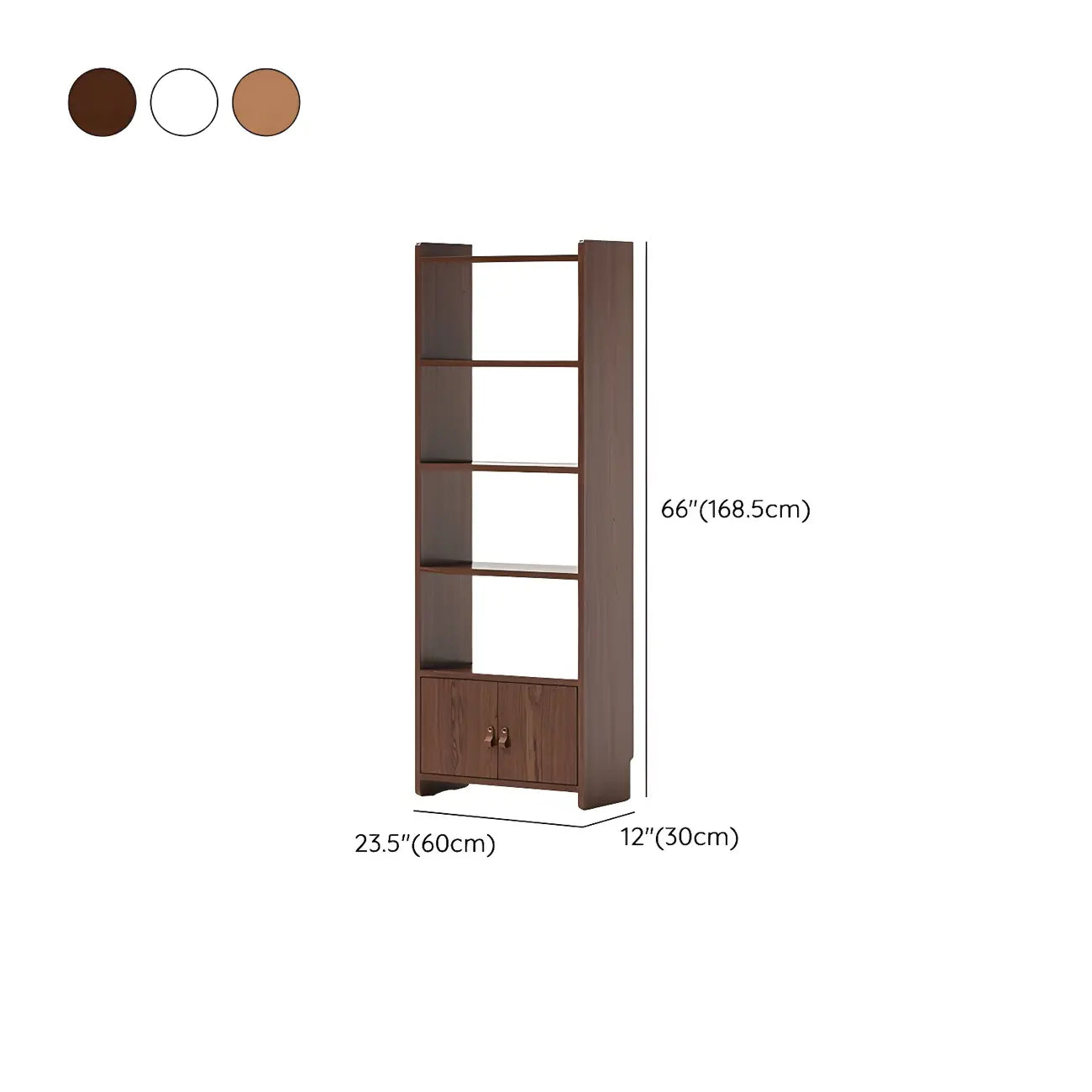 Rustic Brown Cabinets Storage Wood Bookshelf