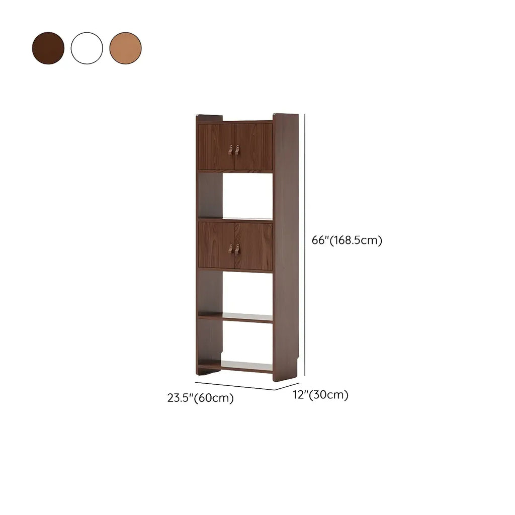 Rustic Brown Cabinets Storage Wood Bookshelf