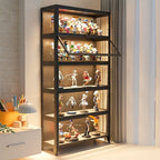 White 5-Tier Modern Metal Closed Back Bookcase