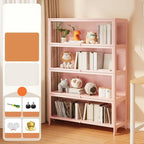 White 5-Tier Modern Metal Closed Back Bookcase