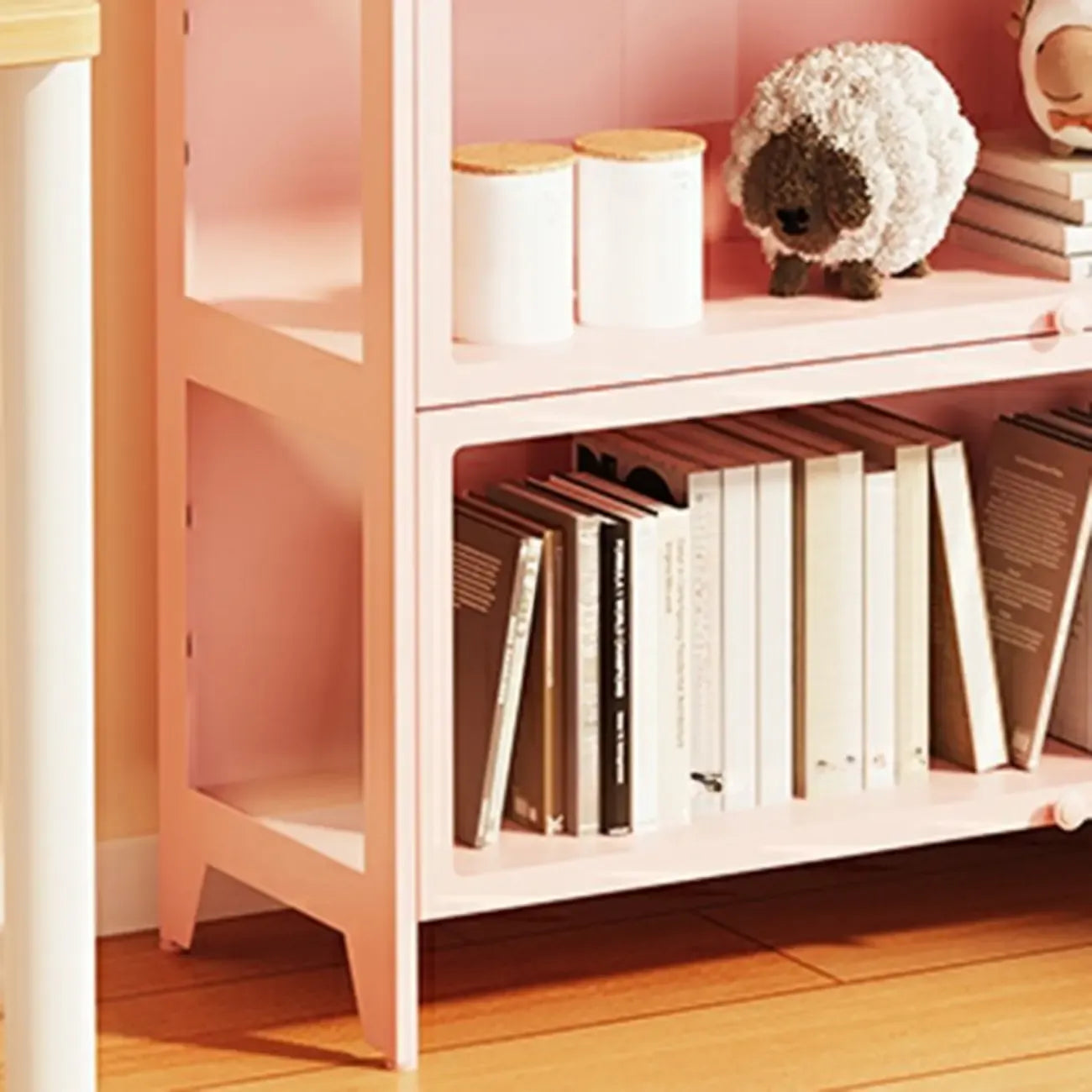 White 5-Tier Modern Metal Closed Back Bookcase