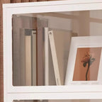 White 5-Tier Modern Metal Closed Back Bookcase