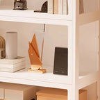 White 5-Tier Modern Metal Closed Back Bookcase