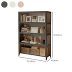 White 5-Tier Modern Metal Closed Back Bookcase