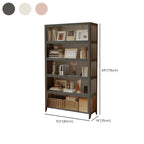 White 5-Tier Modern Metal Closed Back Bookcase